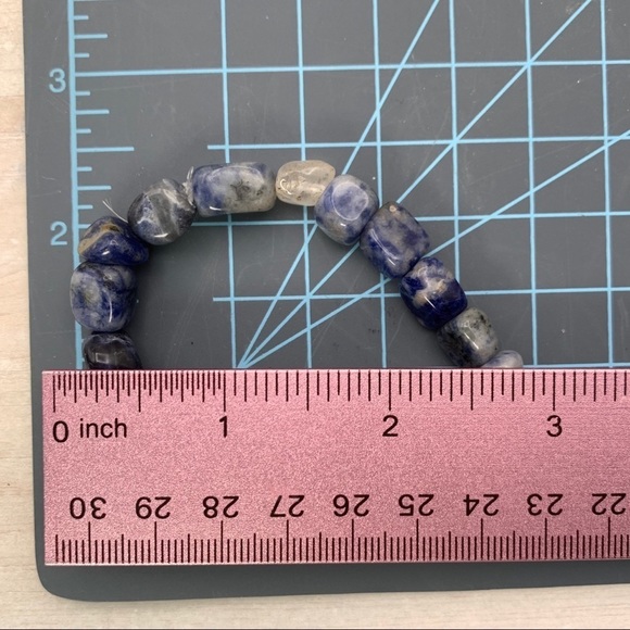 Sodalite Polished Stone Stretch Bracelet - Picture 4 of 6
